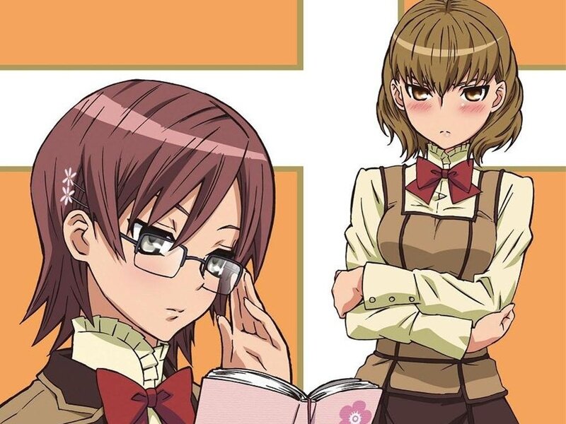 Two anime girls in school uniforms