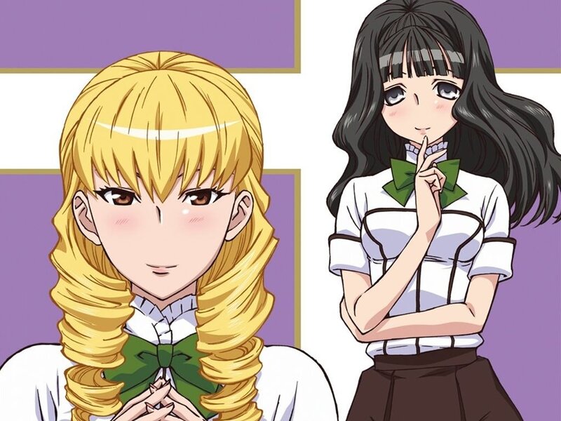 two anime girls in school uniforms