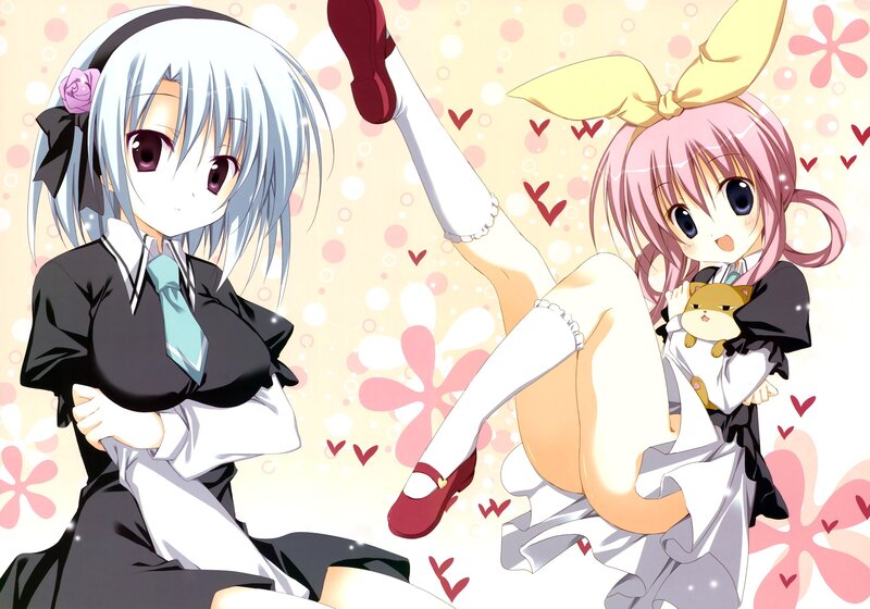 Two anime girls in school uniforms