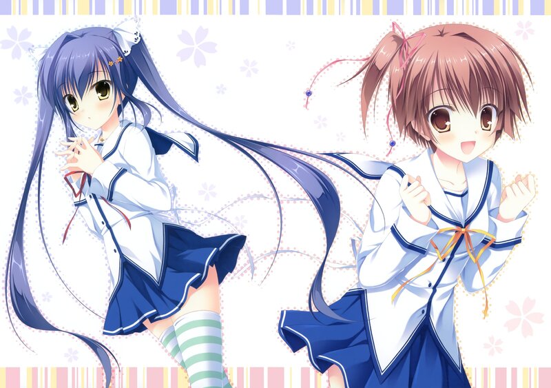 Two anime girls in school uniforms