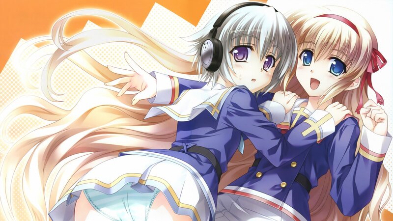 Two anime girls in school uniforms