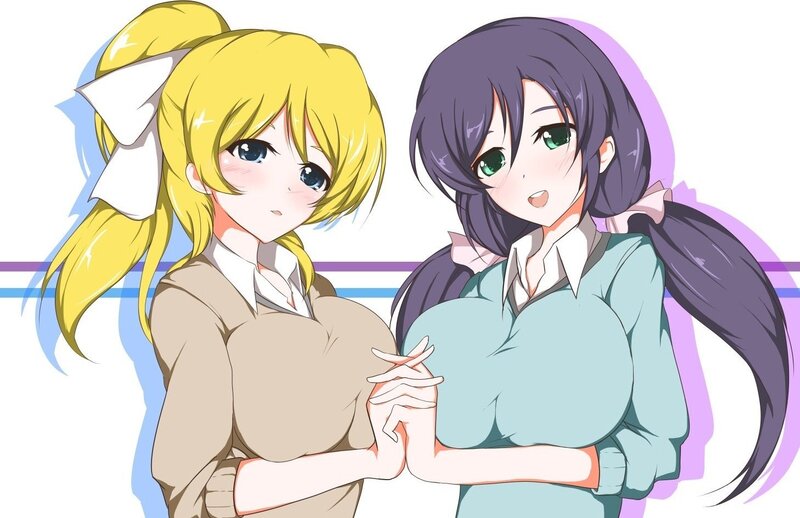 two anime girls in school uniforms