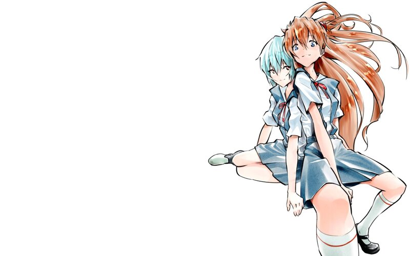 two anime girls in school uniforms
