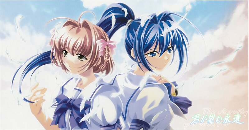 Two anime girls in school uniforms