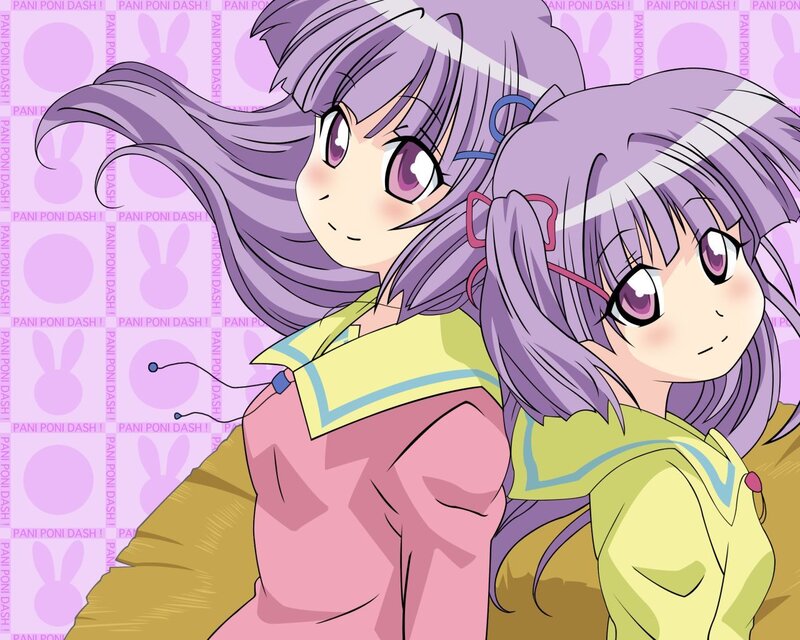 Two anime girls in school uniforms