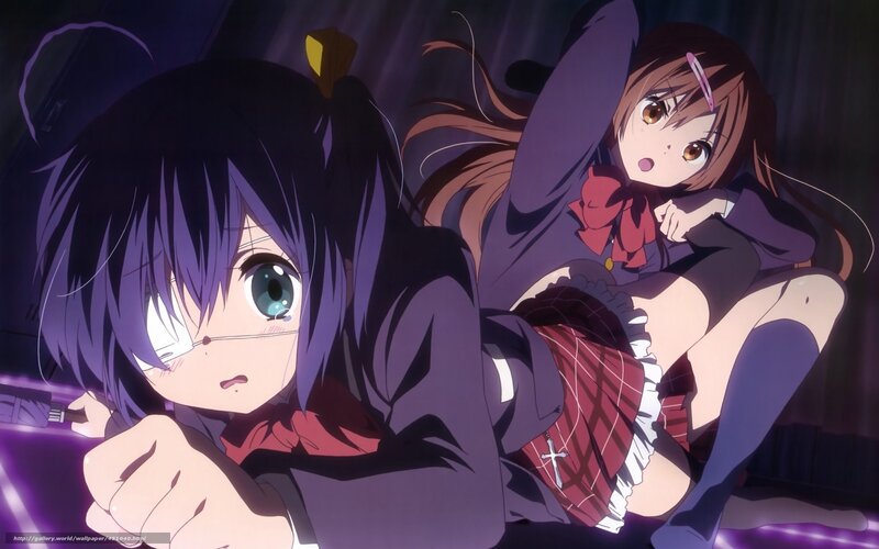 Two anime girls in school uniforms