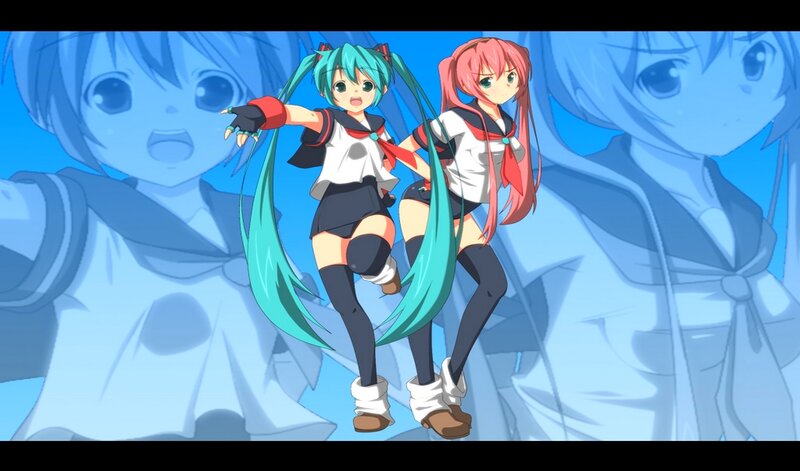 Two anime girls in school uniforms