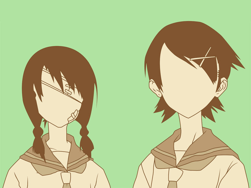 two anime girls in school uniforms