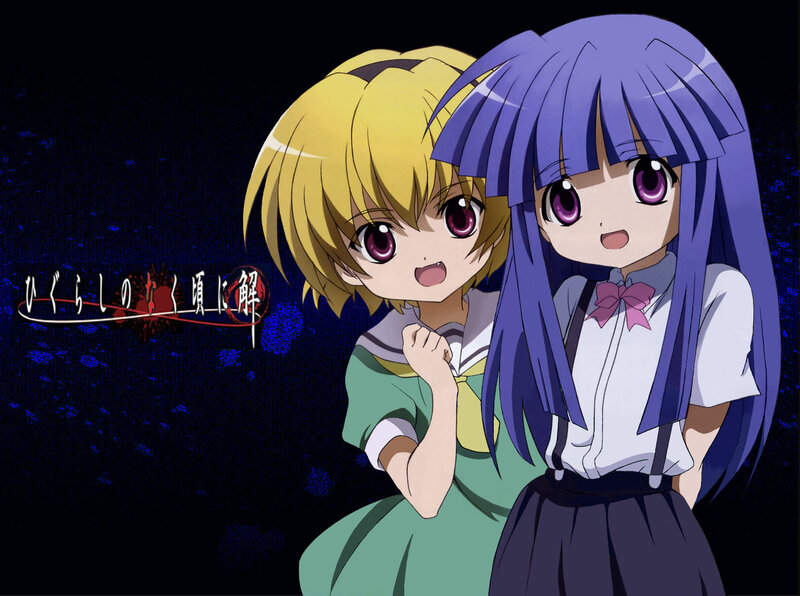 Two anime girls in school uniforms