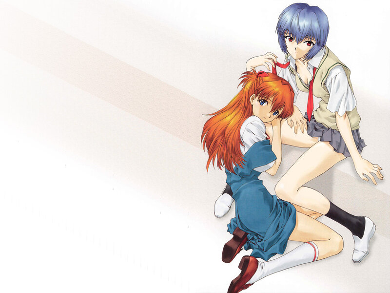 Two anime girls in school uniforms