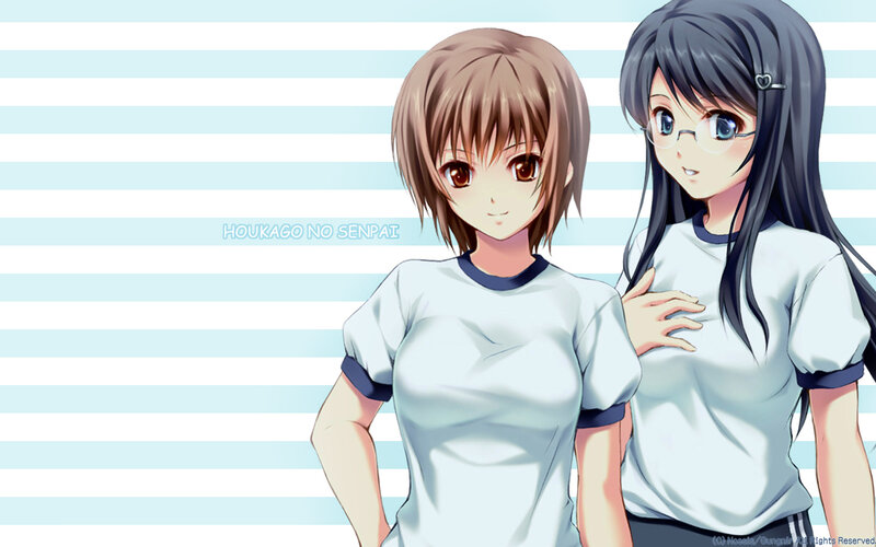 Two anime girls in school uniforms