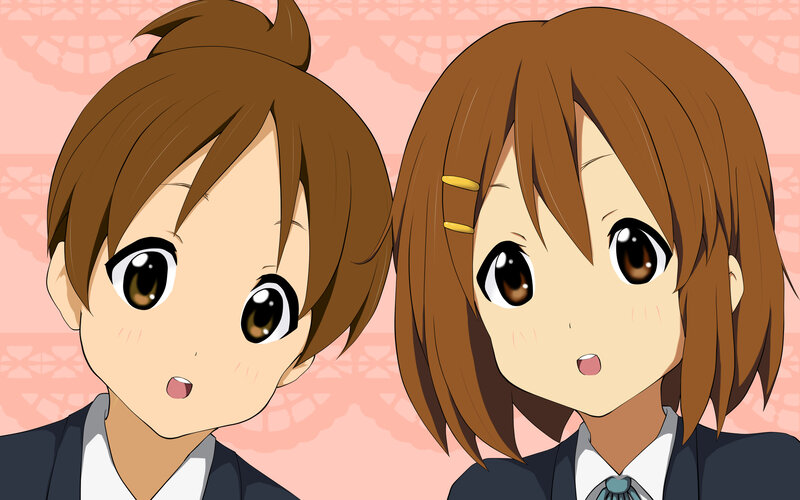 two anime girls in school uniforms