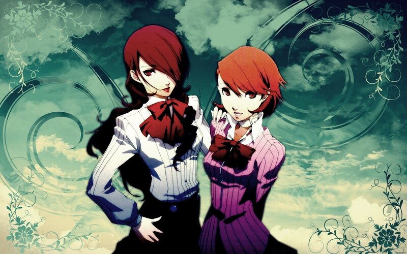 two anime girls in school uniforms