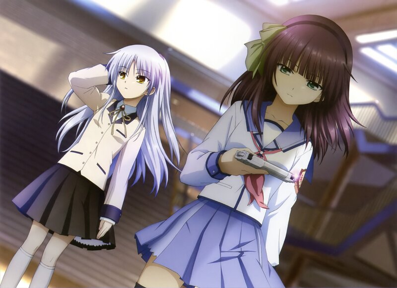 Two anime girls in school uniforms