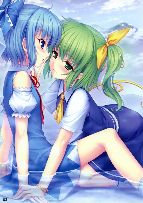 Two anime girls in school uniforms