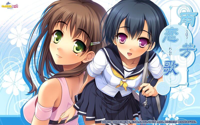 Two anime girls in school uniforms