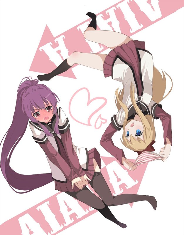 Two anime girls in school uniforms