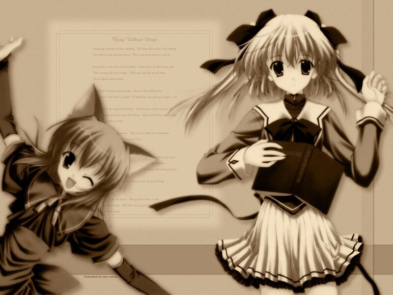 Two anime girls in school uniforms