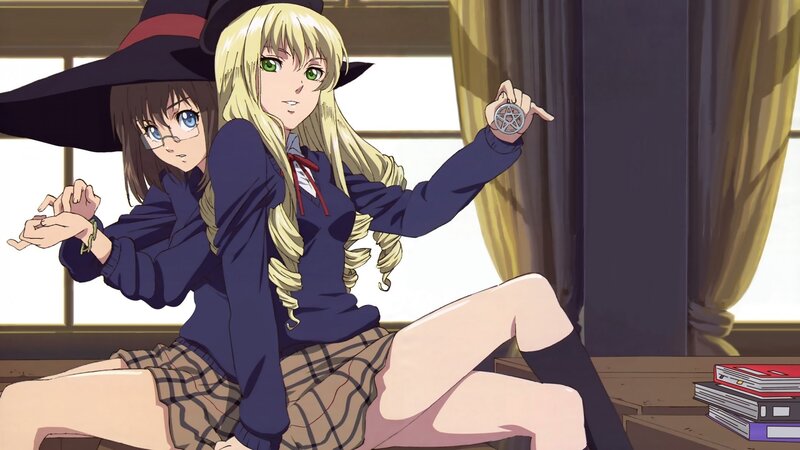 Two anime girls in school uniforms