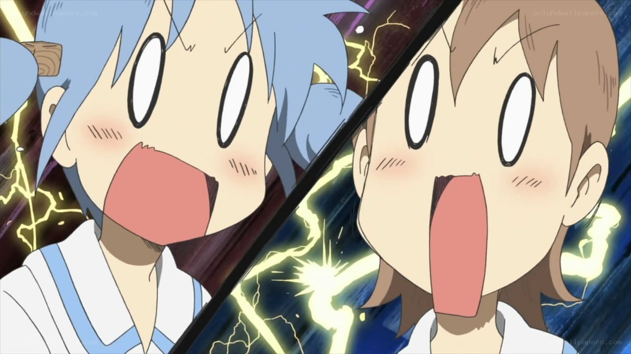 Two anime girls in shock