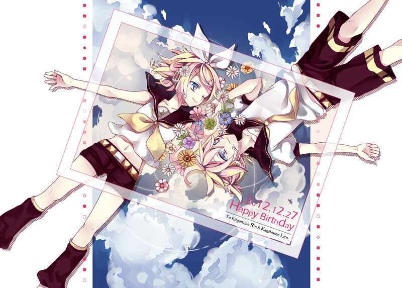 Two Anime Girls in Sky — Blue, Dreamy