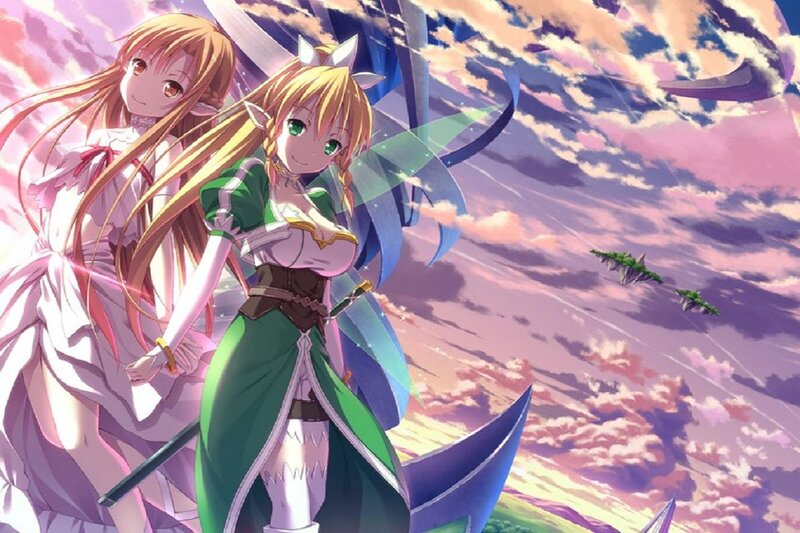 Two Anime Girls in Sky — Pink