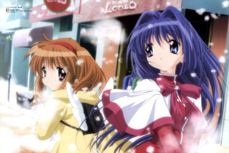 Two Anime Girls in Snow — Blue