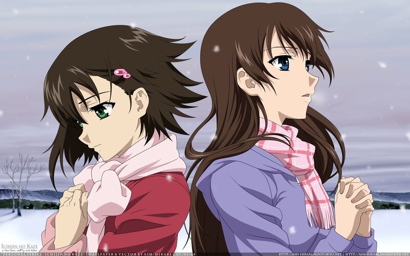 Two Anime Girls in Snow — White, Cold