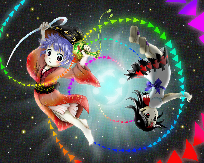 Two Anime Girls in Space — Black, Dynamic