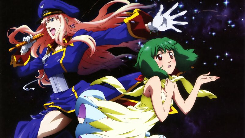 Two Anime Girls in Space — Blue, Dramatic, Night, Stars