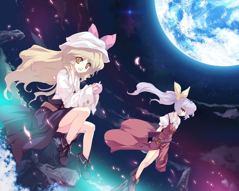Two Anime Girls in Space — Blue, Serene
