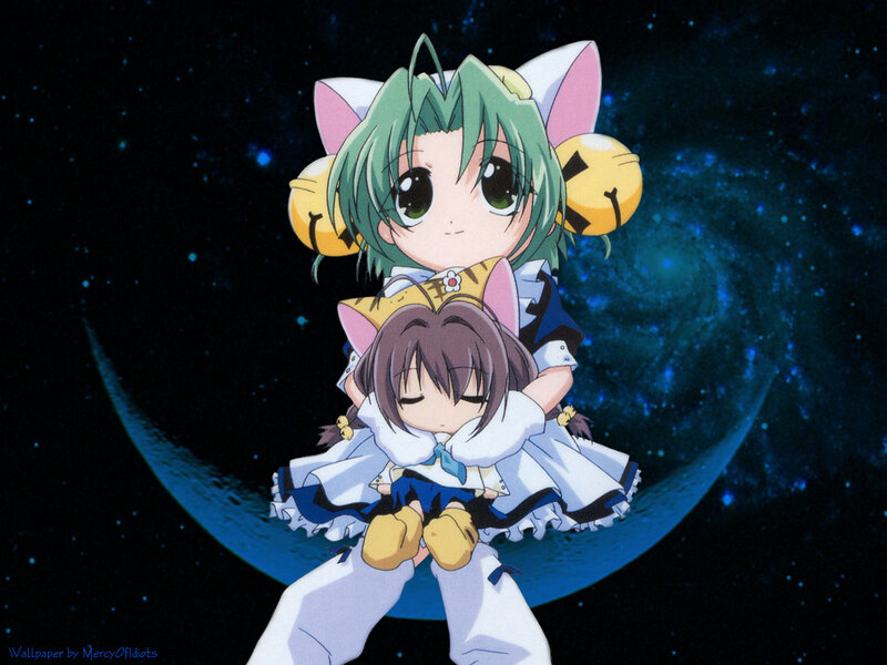 Two Anime Girls in Space — Green, Serene