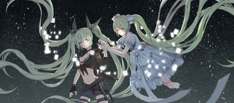 Two Anime Girls in Space — Green