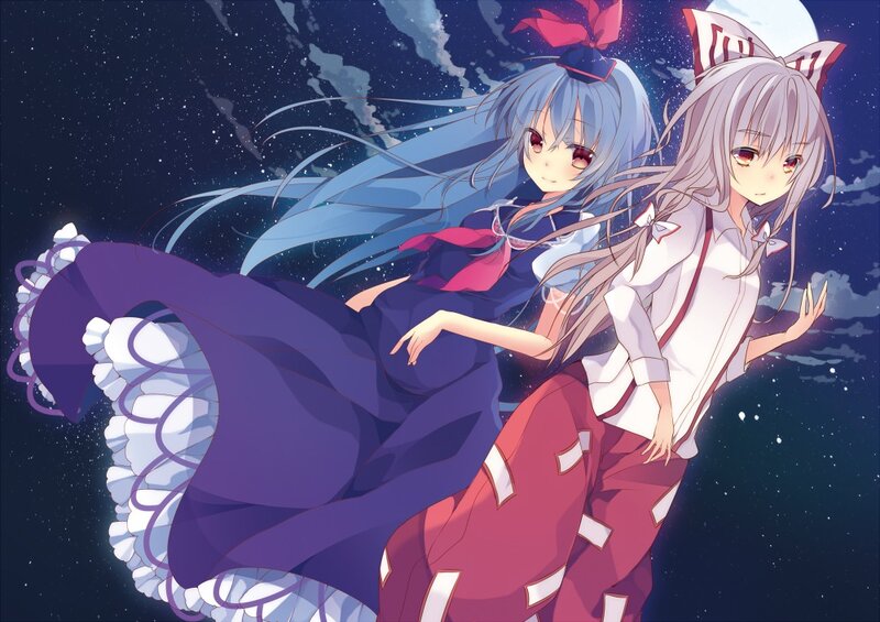 Two Anime Girls in Space — Purple, Serene