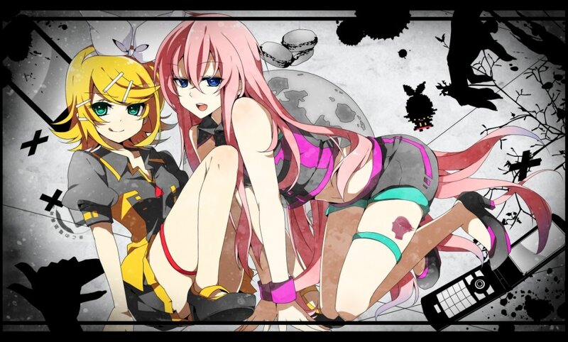 Two anime girls in stylized art