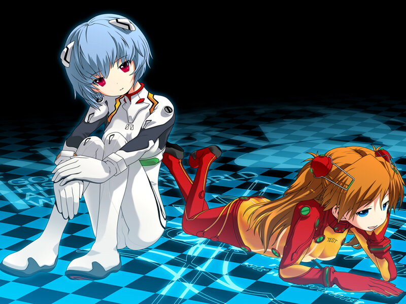 Two Anime Girls in Suits — Blue