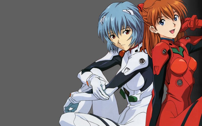 Two Anime Girls in Suits — Gray