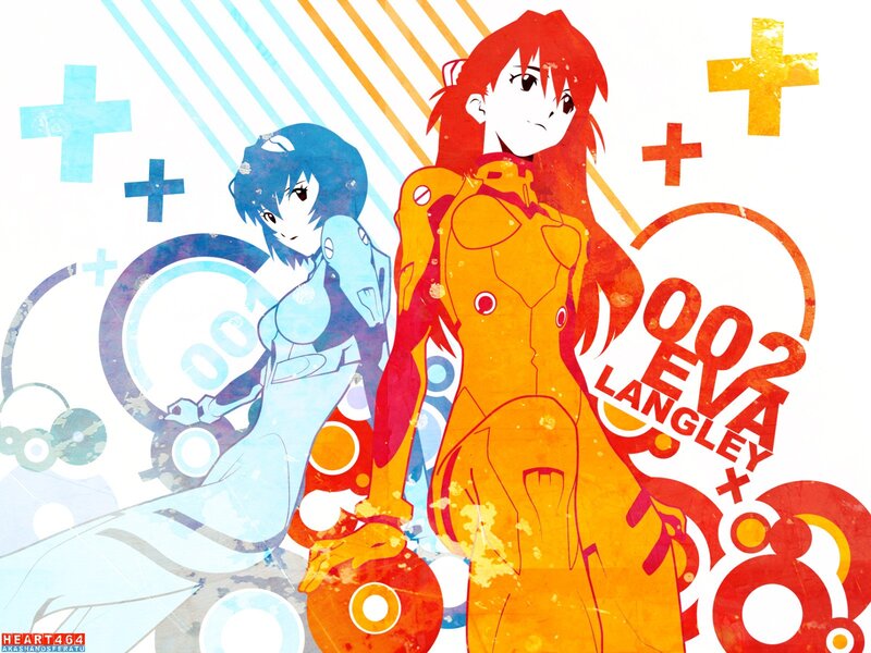 Two Anime Girls in Suits — Red, Dynamic, Mechs
