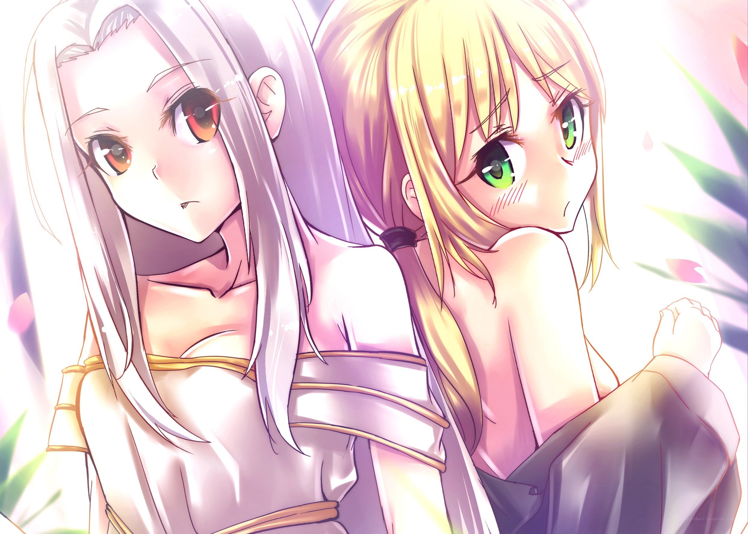 two anime girls in sunlight