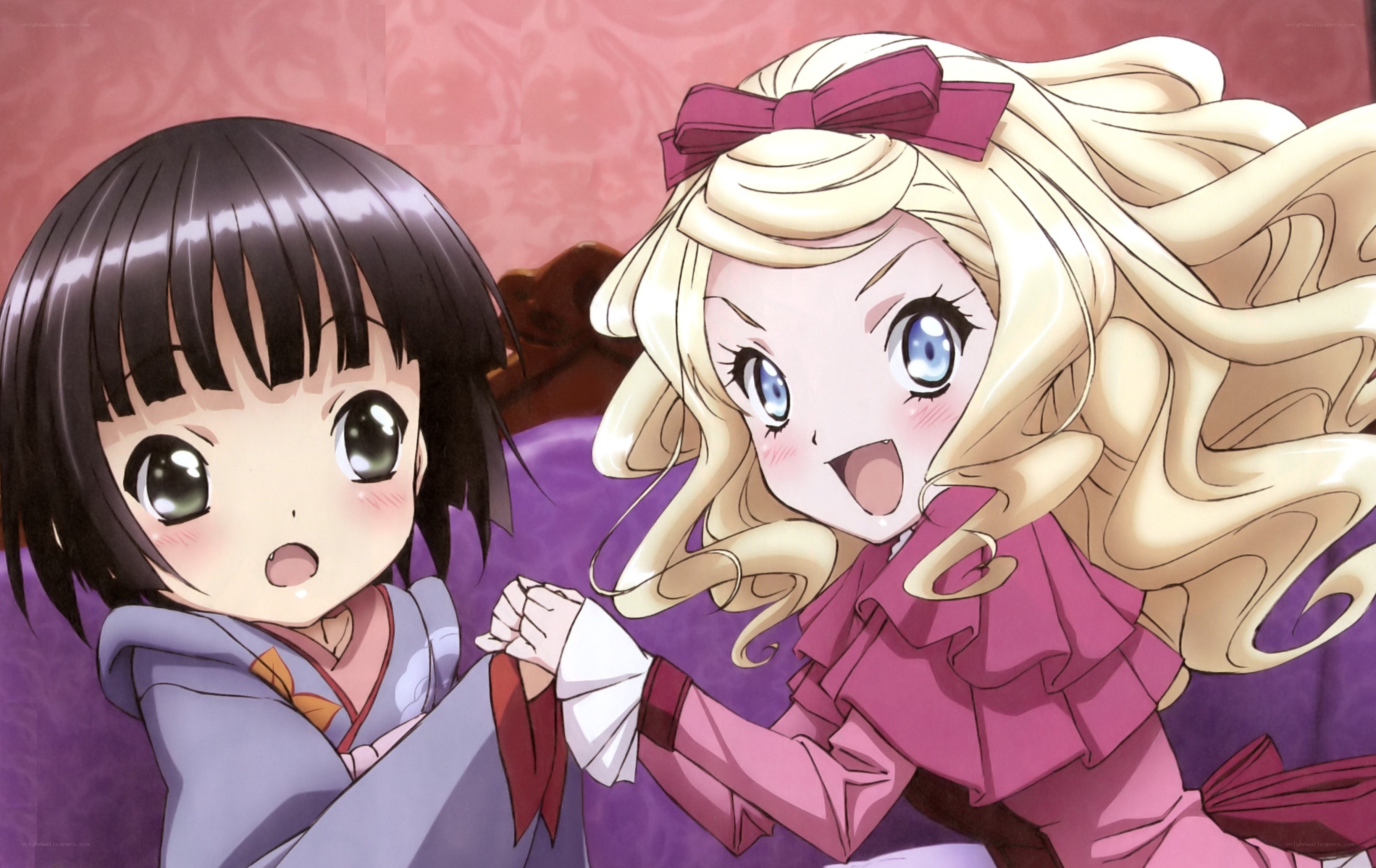 Two anime girls in surprise