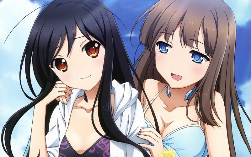 two anime girls in swimsuits