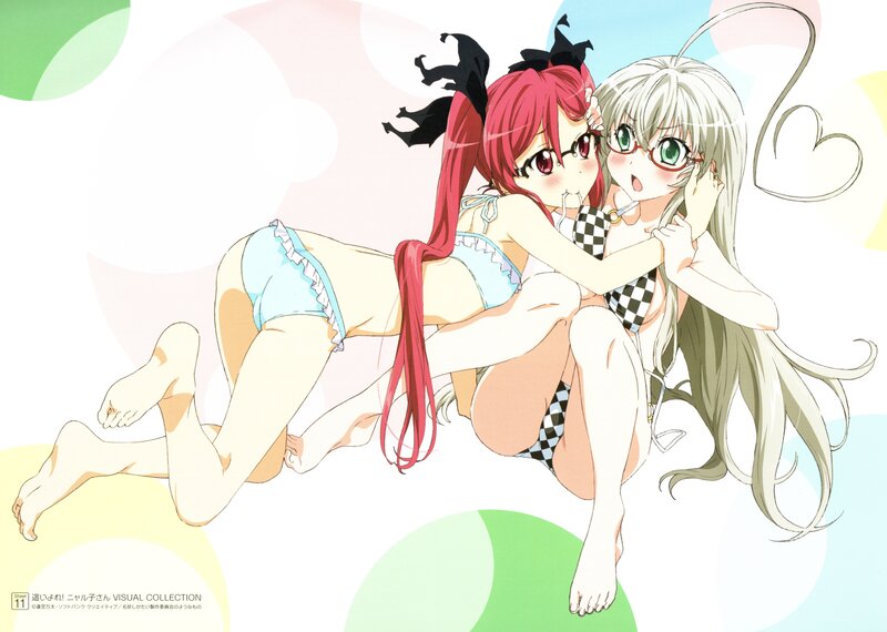 Two anime girls in swimsuits