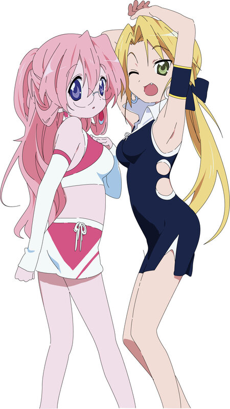 two anime girls in swimsuits