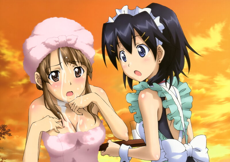 Two Anime Girls in Swimsuits — Orange