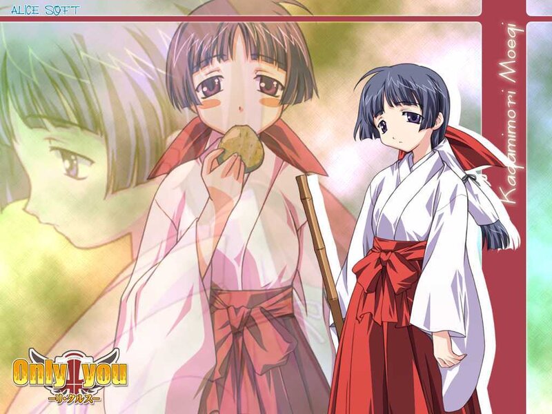 Two Anime Girls in Traditional Clothing — White, Calm