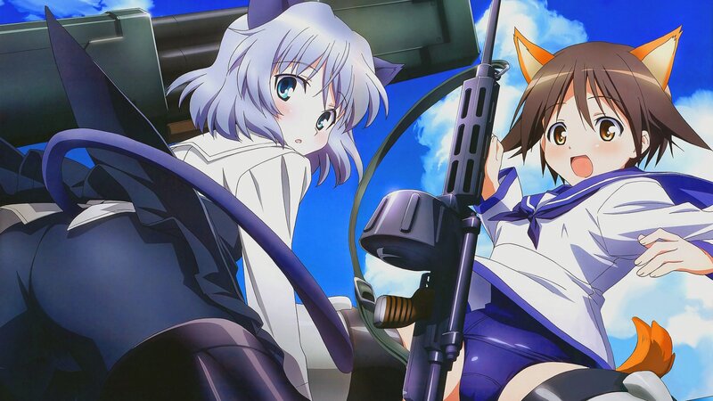 Two Anime Girls in Uniform — Blue, Action