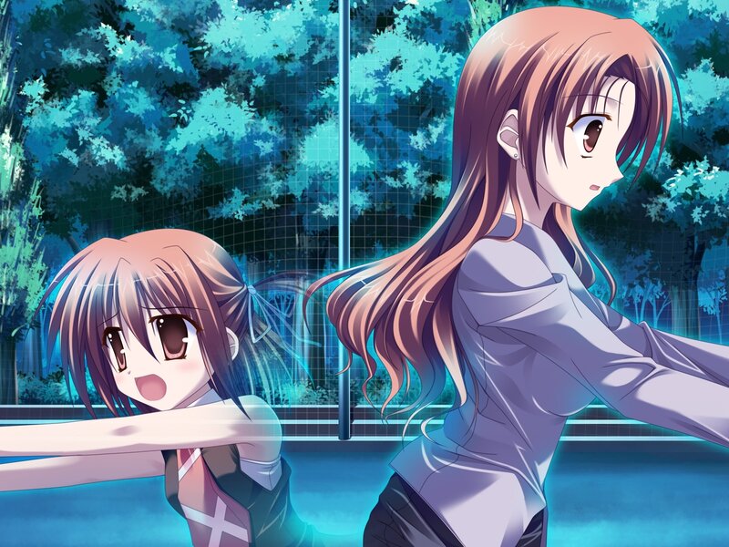 Two Anime Girls in Uniform — Blue, Calm