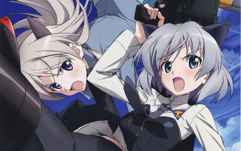 Two Anime Girls in Uniform — Blue, Dynamic