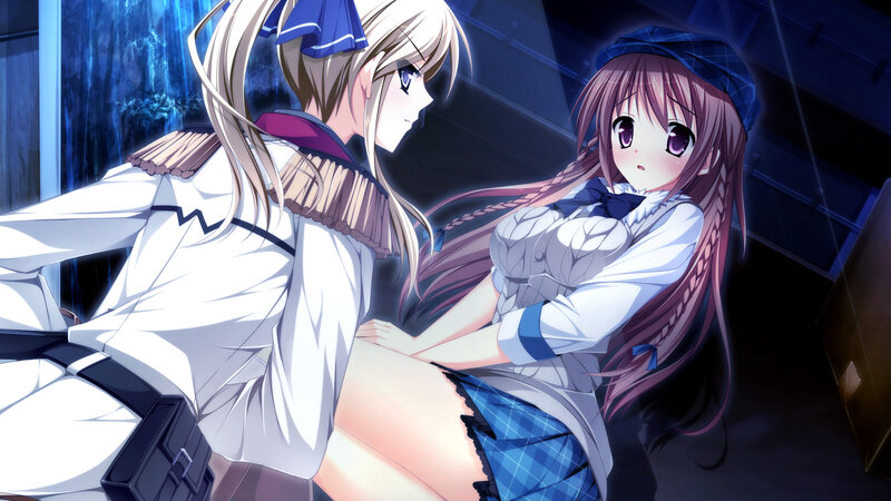 Two Anime Girls in Uniform — Blue