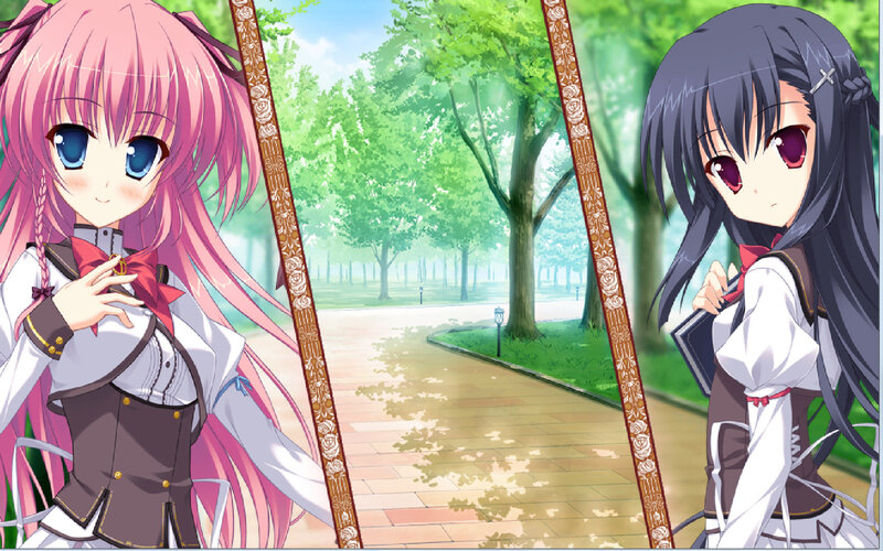 Two Anime Girls in Uniform — Pink